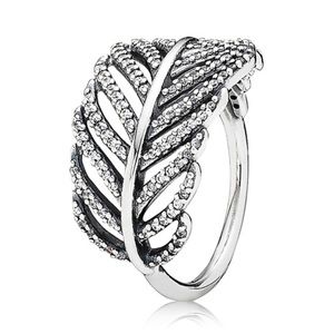 NEW Pandora Light as a Feather Ring with clear zirconia. BRAND NEW size 54 (7)